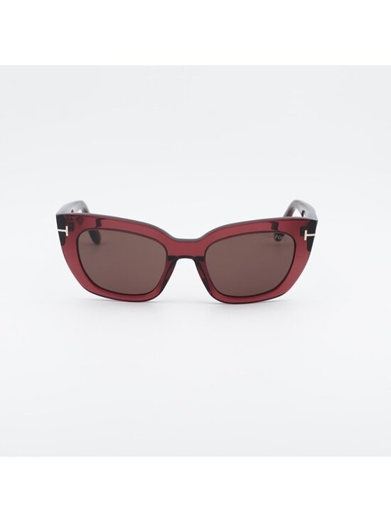 Tom Ford Athena FT1190 69E Sunglasses Bordeaux Cat Eye Frame, Brown Lenses